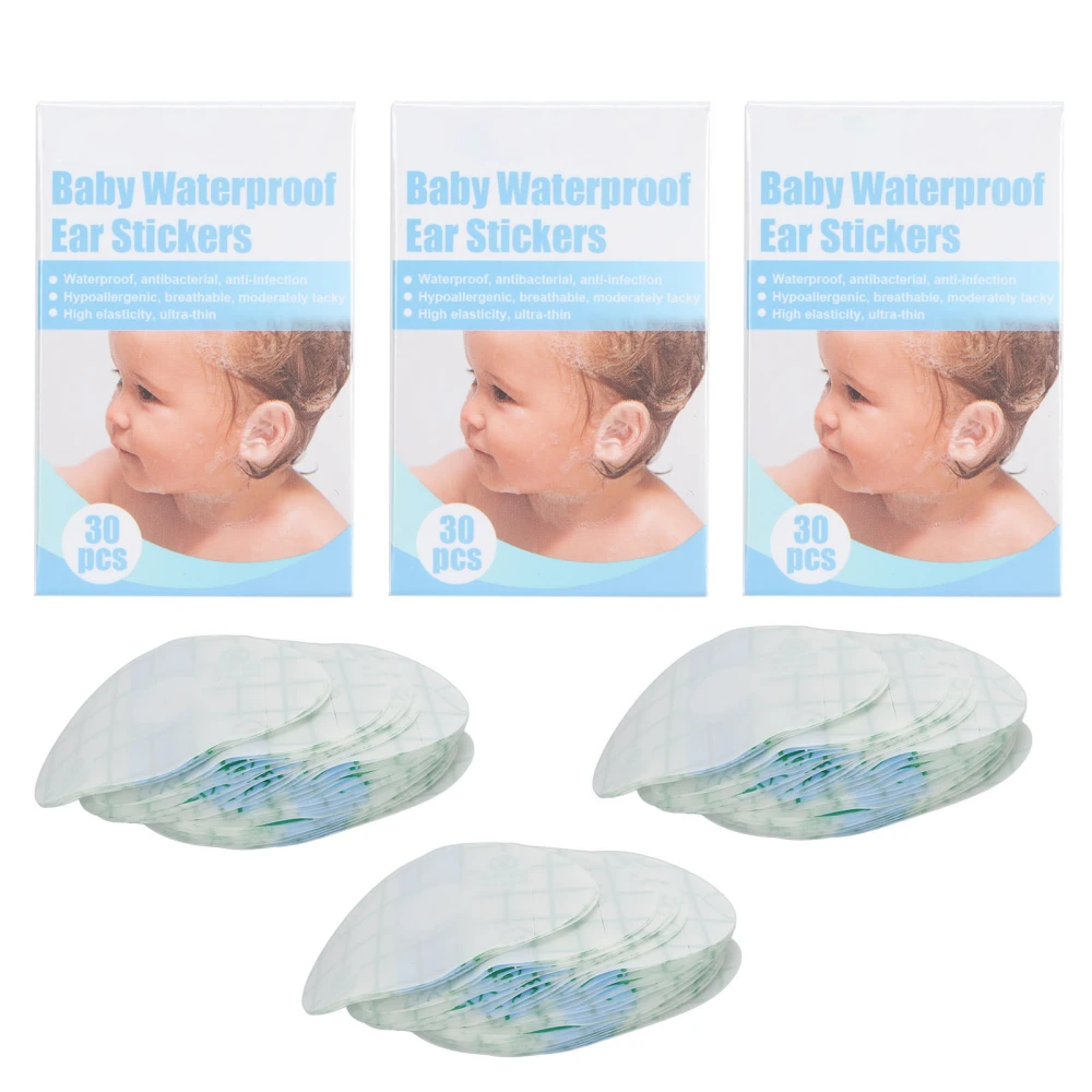 Baby Waterproof Ear Stickers Silicone Protective Disposable Waterproof Ear Patches for Shower Swimming Surfing