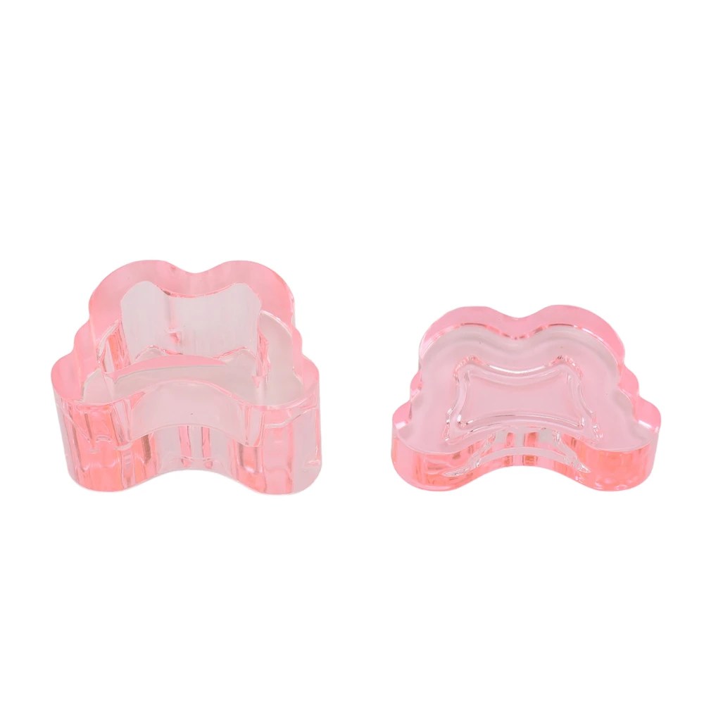 Nail Pen Washing Cup Thickened Manicure Multi Functional Nail Brush Washing Holder with Lid Transparency Pink