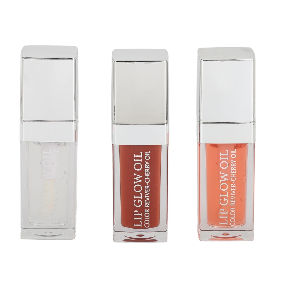 3pcs Hydrating Lip Plump Oil Long Lasting Nourishing Transparent Plumping Lip Plumper Gloss