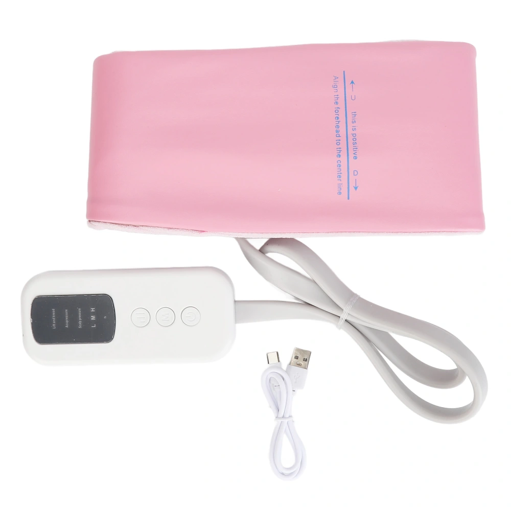 Head Gasbag Massager 3 Modes Reduce Soreness Relieve Fatigue Kneading Gasbag Headache Band Pink