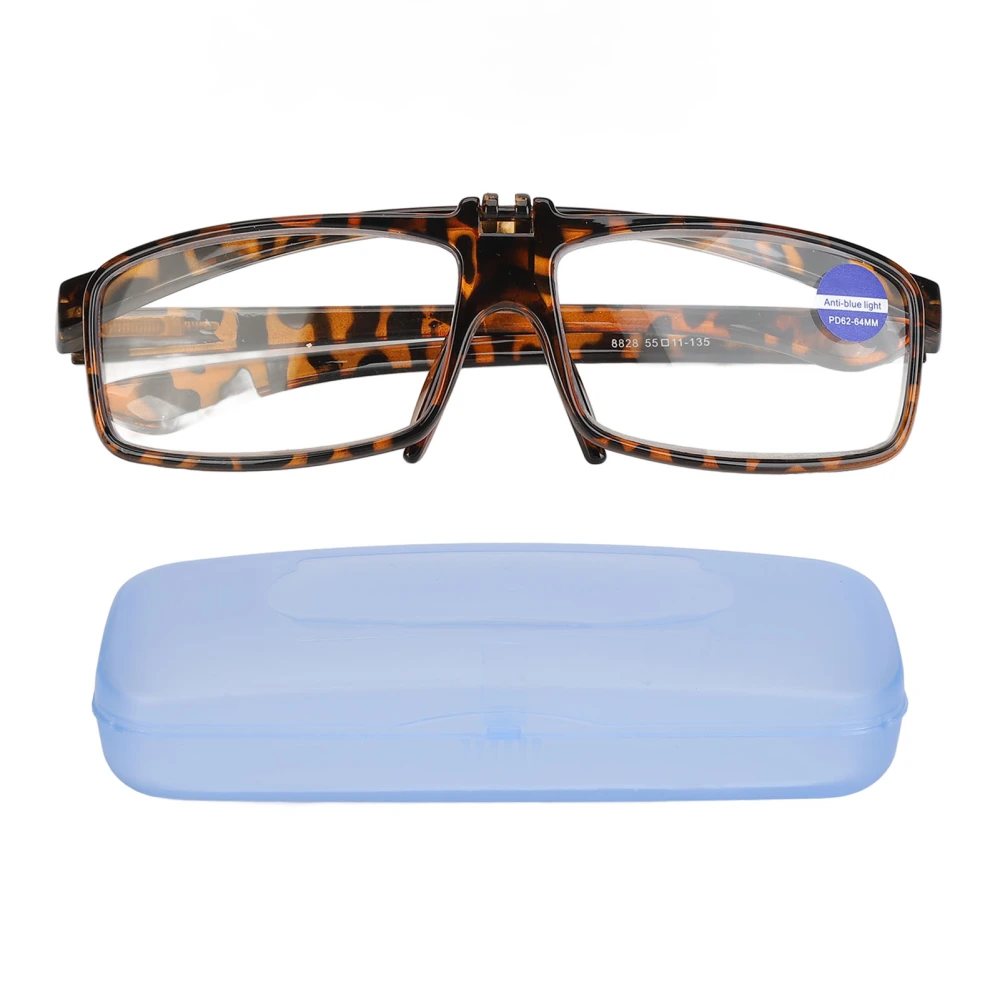 Elderly Glasses Blue Lighting Block Improve Visual Clarity Resin Reading Glasses for Daily Use +100 Tortoiseshell