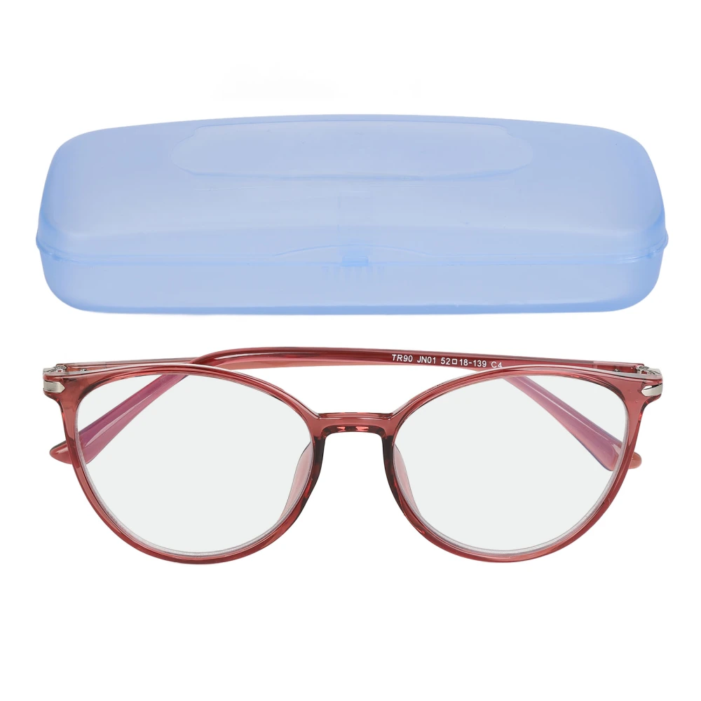 Blue Light Blocking Reading Glasses Ultralight Anti Eyestrain Computer Reading Glasses Round Frame for Senior Red