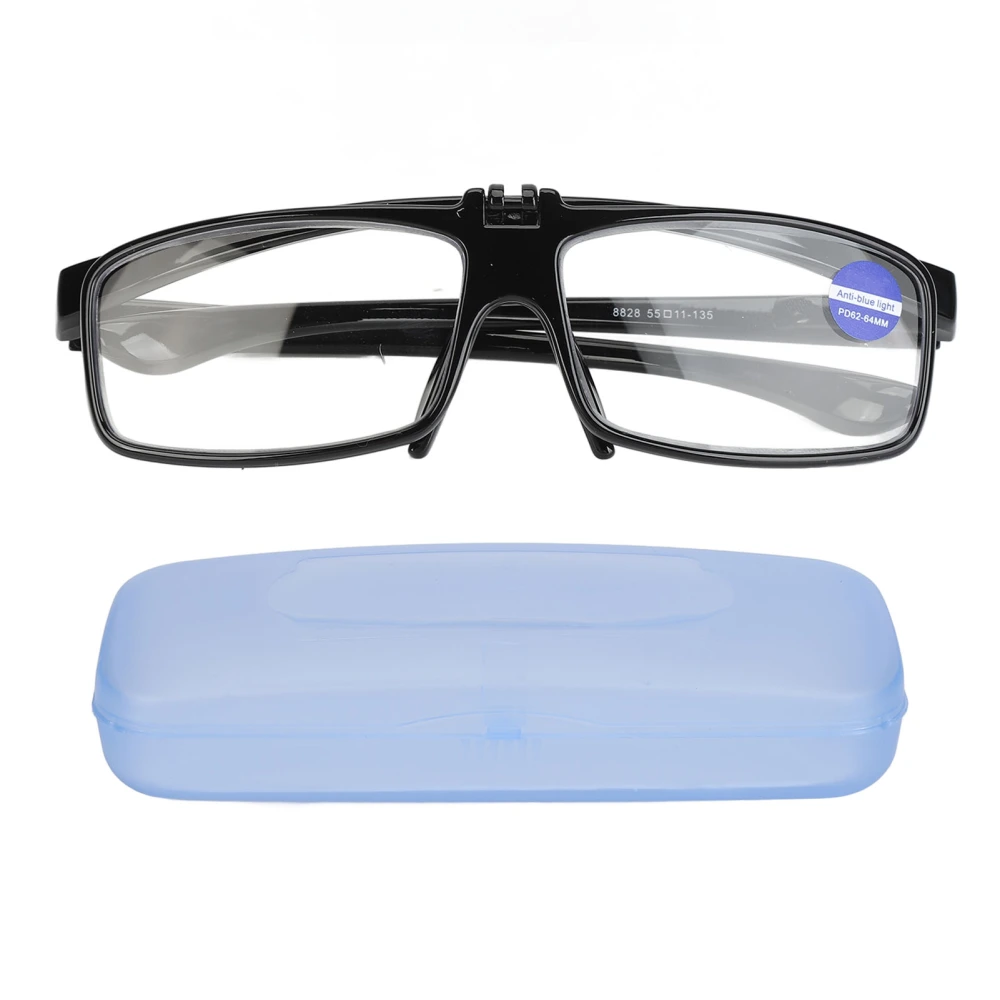 Elderly Glasses Blue Lighting Block Improve Visual Clarity Resin Reading Glasses for Daily Use +100 Bright Black