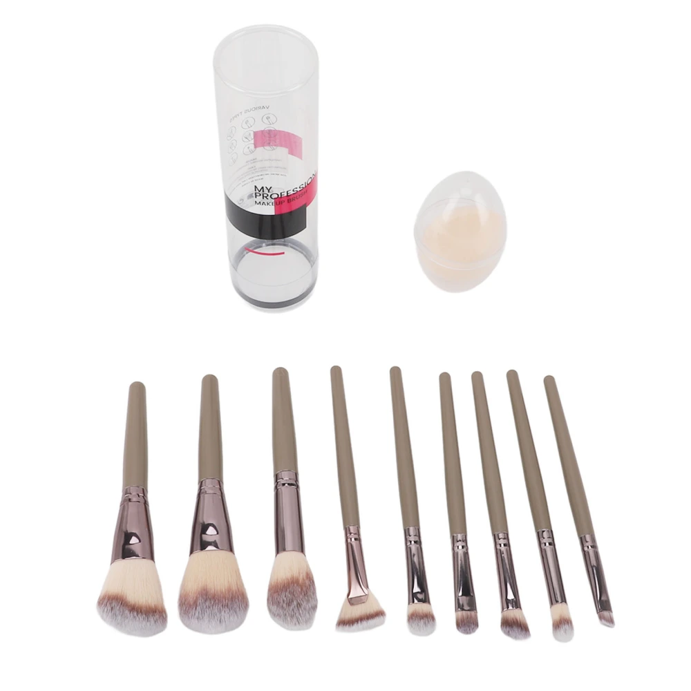 9 Pcs Makeup Brush Set Foundation Powder Concealers Eye Shadows Brushes Sponge Synthetic Makeup Brushes