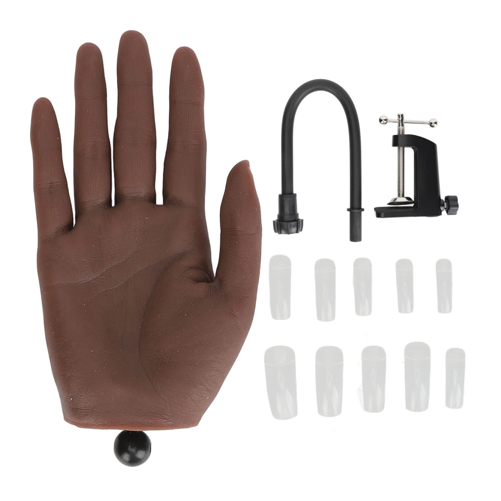 Nail Practice Training Hand Set Silicone and Plastic Bendable Nail Practice Fake Hand and Bracket Right Hand