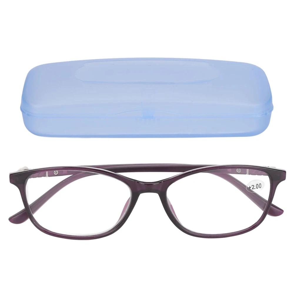 Elderly Glasses Blue Lighting Block Multiple Focusing Resin Women Reading Glasses for Near Far Range +200 Purple Frame