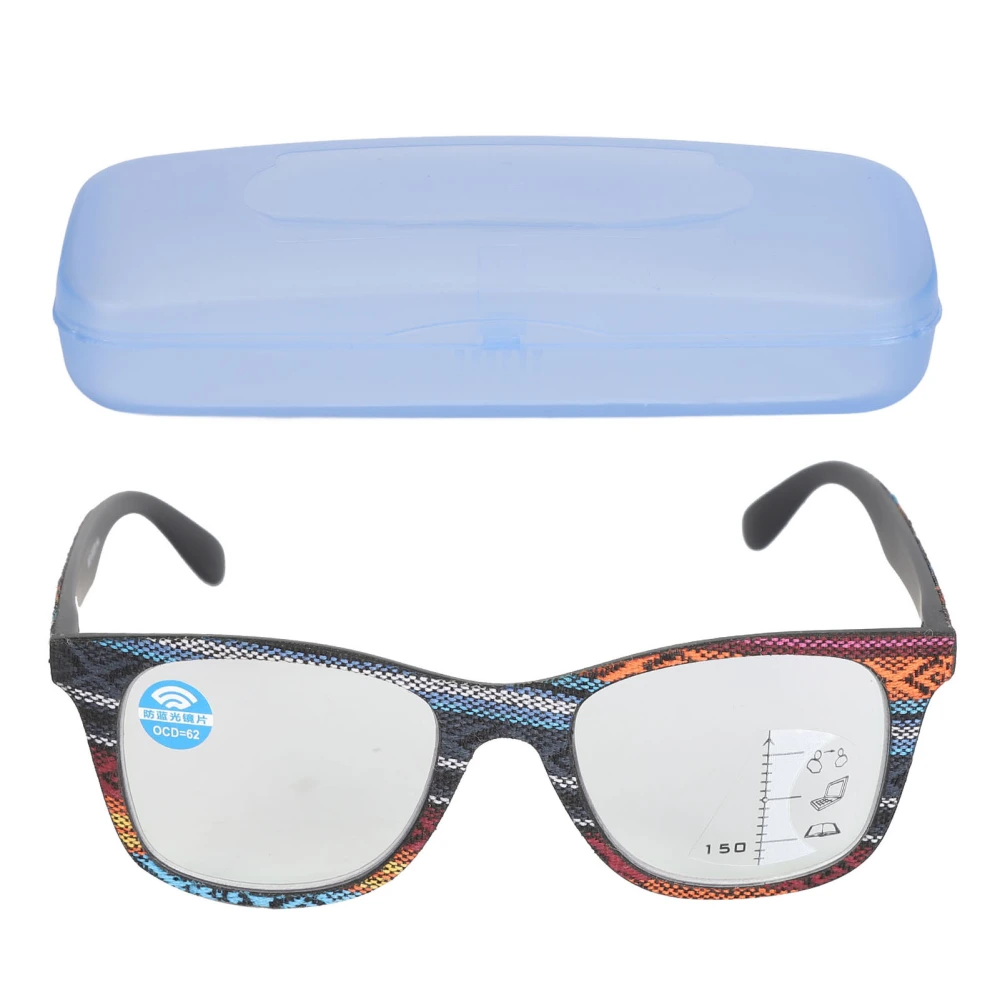 Multifocus Reading Eyeglasses Square Progressive Anti Blue Vintage Multifocus Reading Glasses +250