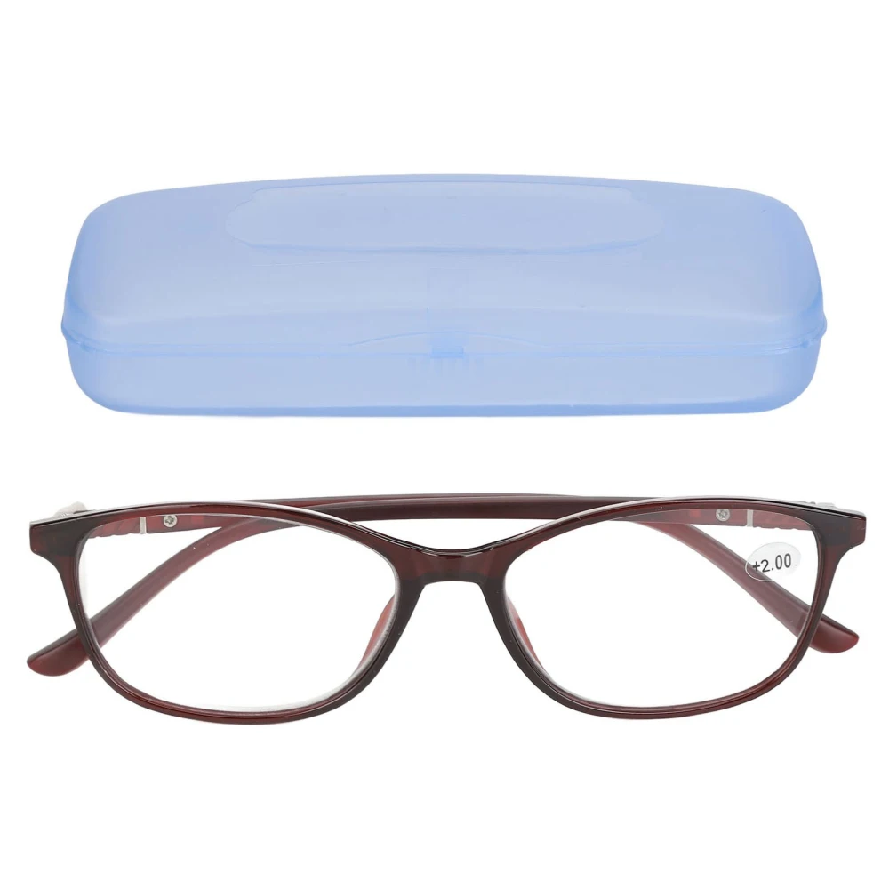 Elderly Glasses Blue Lighting Block Multiple Focusing Resin Women Reading Glasses for Near Far Range +200 Red Frame