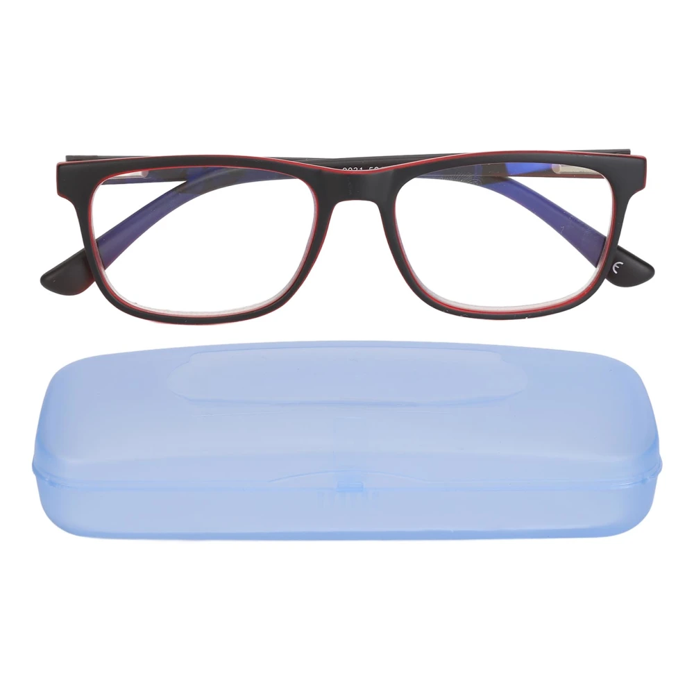 Elderly Reading Glasses Blue Light Blocking Clear Scratch Proof Lightweight Presbyopic Glasses for Women Men +100 Inner Transparent Red Outer Black Frame