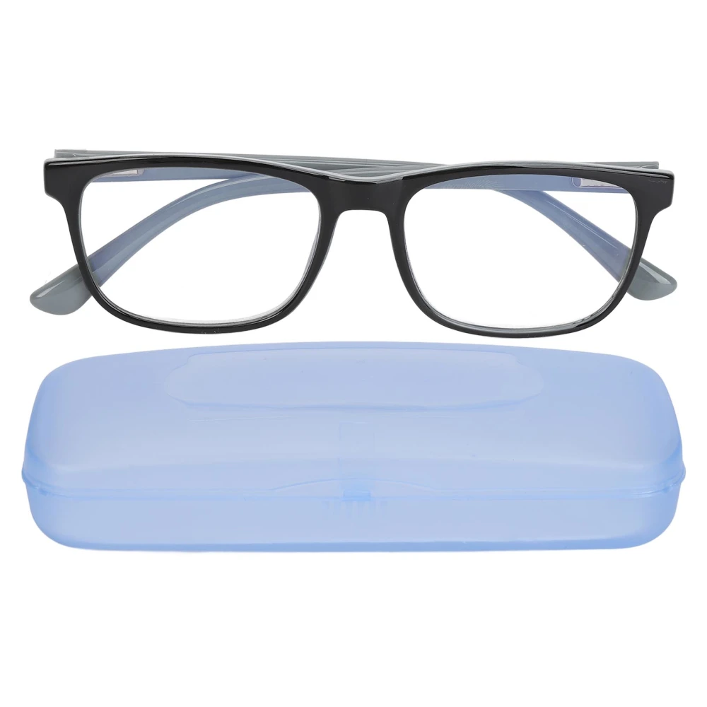 Elderly Reading Glasses Blue Light Blocking Clear Scratch Proof Lightweight Presbyopic Glasses for Women Men +150 Inner Gray Outer Black Frame