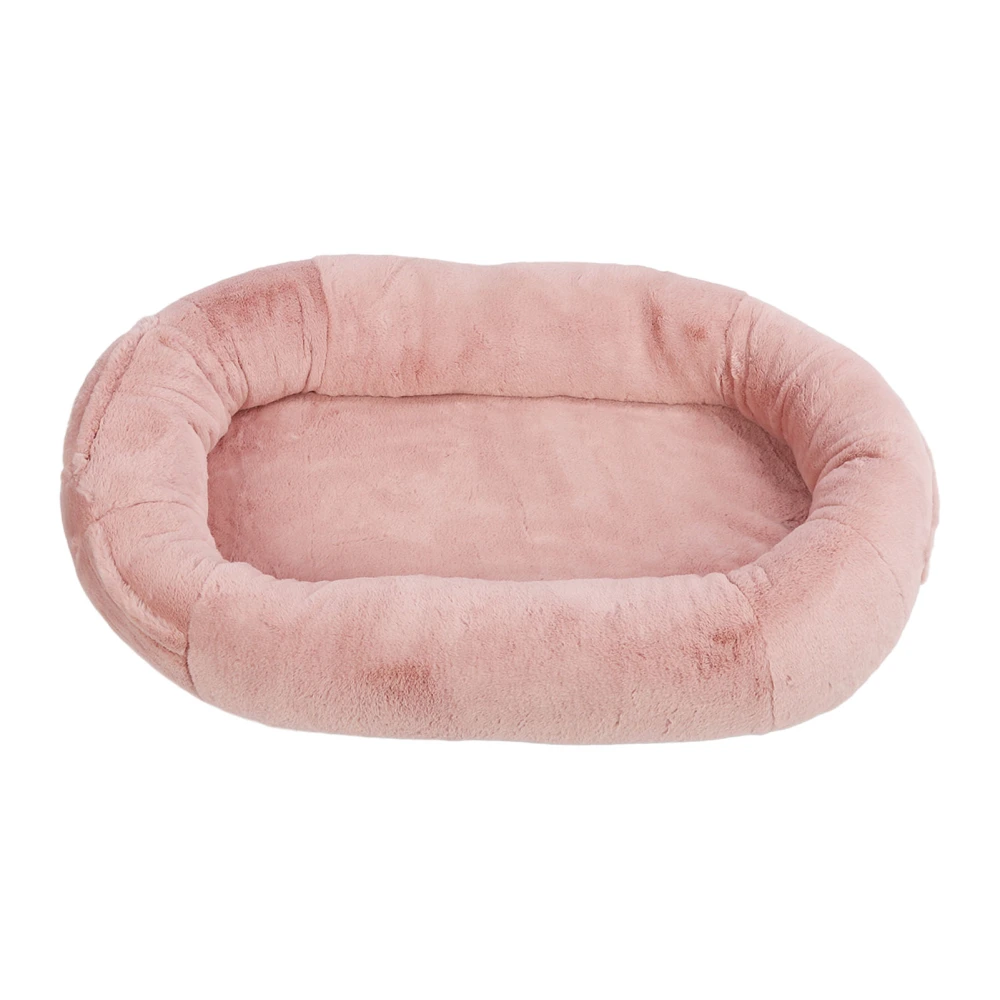Human Sized Big Dog Bed Washable Detachable Giant Napping Orthopedic Dog Bed with Storage Pocket Coral Pink 53.15 X 33.46 X 11.81in