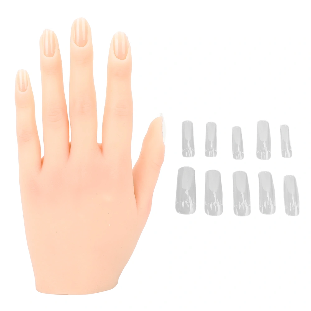 Nail Practice Hand Flexible Bendable Dustproof Silicone Fake Tattoo Mannequin Hand Ring Display Model Left Hand