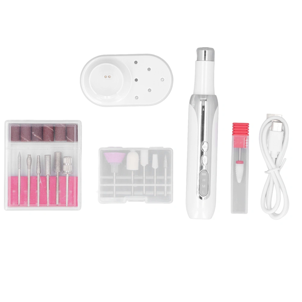 Electric Nail Drill Machine 15000rpm High Speed Low Noise Nail Polishing Machine with 12 Grinding Heads