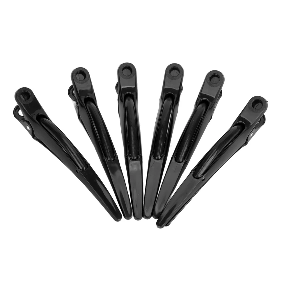 6Pcs Hair Clips for Sectioning Styling Prevent Slip Multifunction Professional Salon Hair Clips for Long Short Hair Black