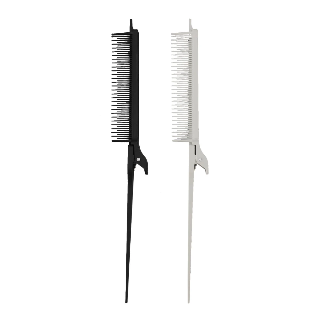 2pcs Highlight Clip Comb Multipurpose Hair Dyeing Section Rat Tail Comb Brush Styling Tools for Hairstylist Barber