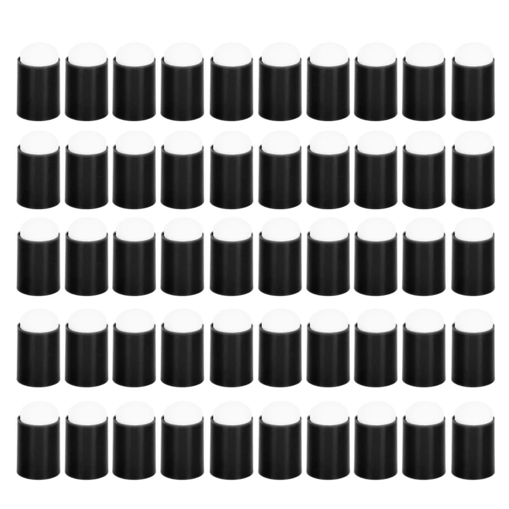 50pcs Ink Pad Smudge Sponge Multipurpose Soft Flexible Lightweight Finger Sponge Daubers for Home Nail Salon Black