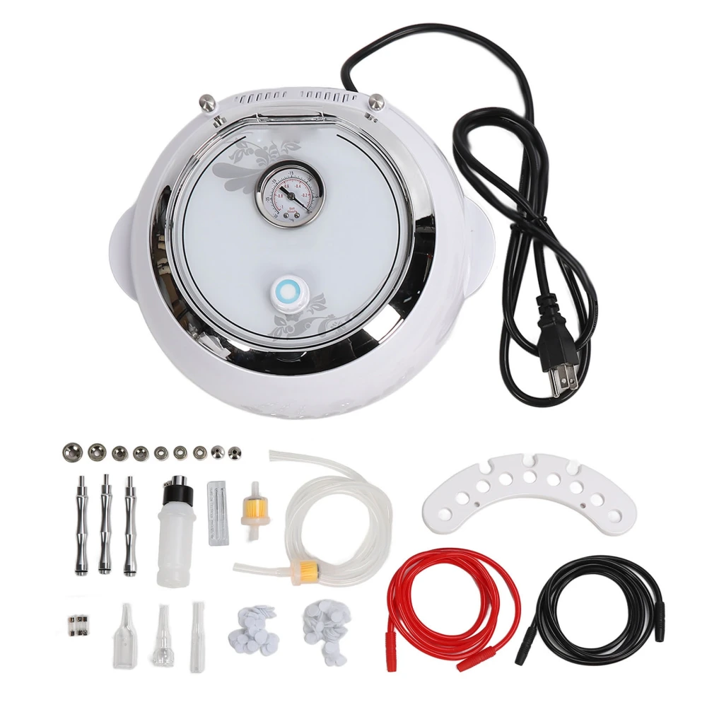 3 In1 Diamond Micro Dermabrasion Machine 3D Skin Rejuvenation Exfoliation Blackhead Removal Vacuum Suction Dermabrasion Machine with 9 Heads 110V US Plug