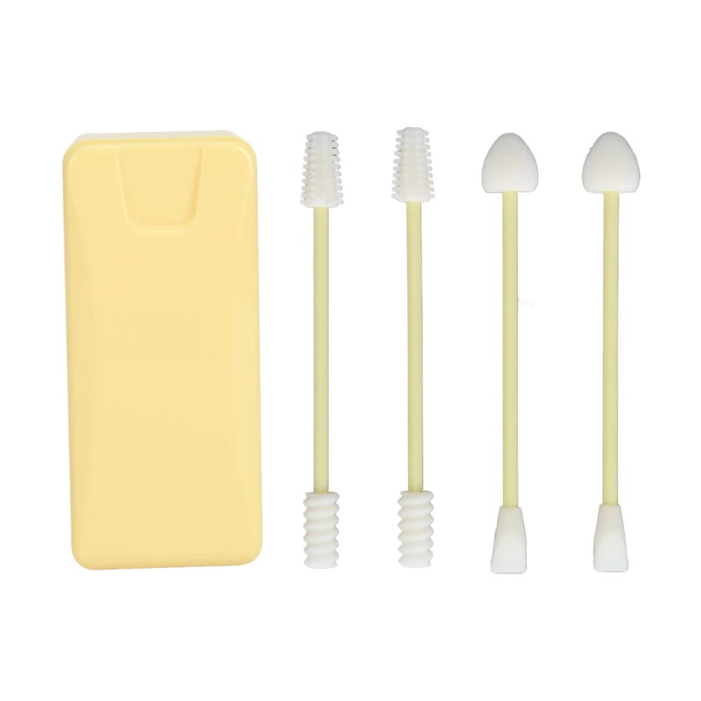 4pcs Silicone Cotton Swabs Reusable Makeup Swabs Double Tipped Cotton Buds for Ears Baby Beauty Cosmetic