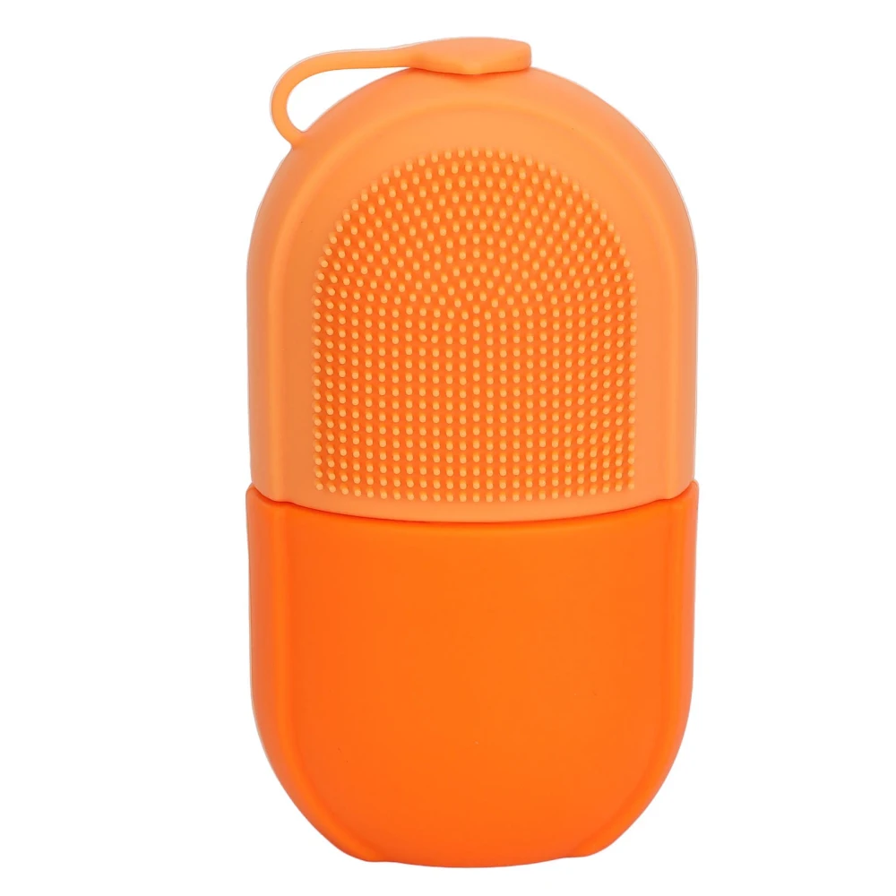 Facial Beauty Ice Roller with Brush Reusable Silicone Ice Cube Massager Skin Care Tool Face Eye Neck Orange