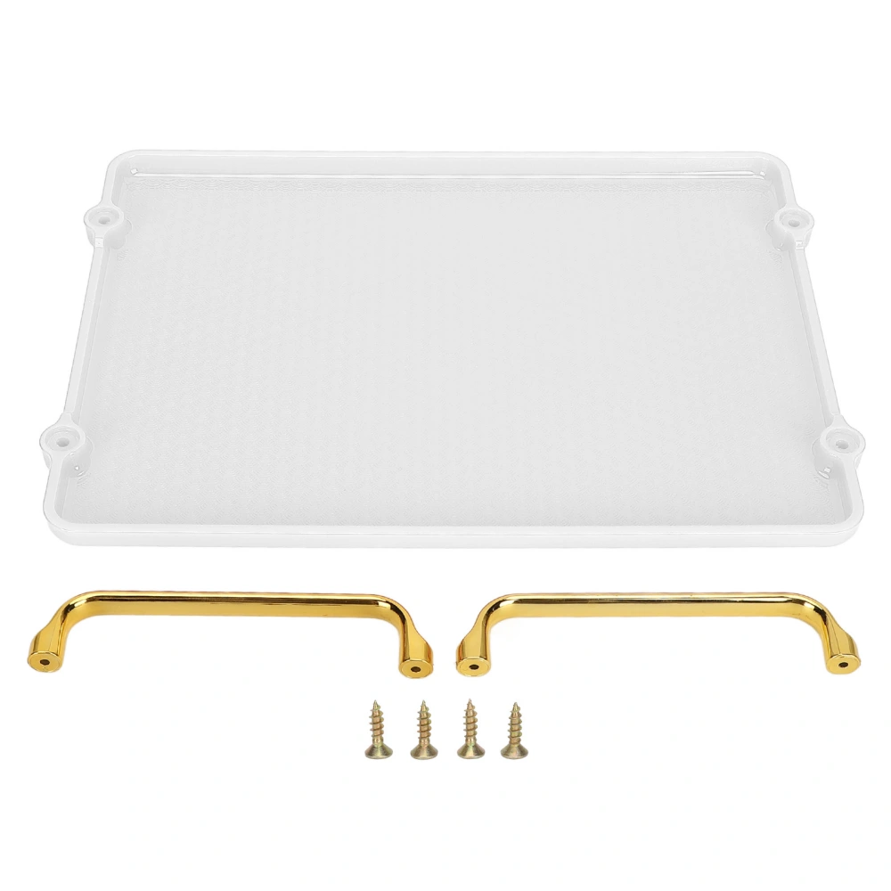 Decorative Tray Elegant Exquisite Texture Ergonomic Serving Tray with Handles for Beauty Products White