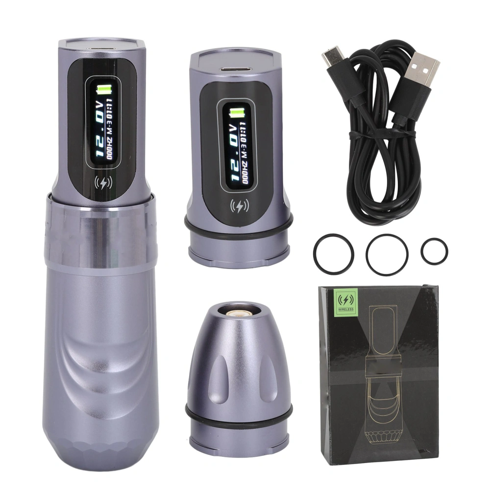 2 In 1 Wireless Tattoo Pen Kit 2000mAh Dual Battery Charging RCA Interface Rotary Tattoo Machine for Liner Shader Blue