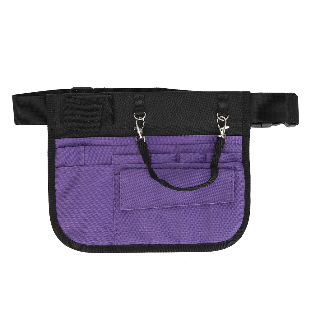 Nurse Fanny Pack Multiple Slots Pockets ID Card Holder Oxford Fabric Waist Bag for Medical Supplies Purple