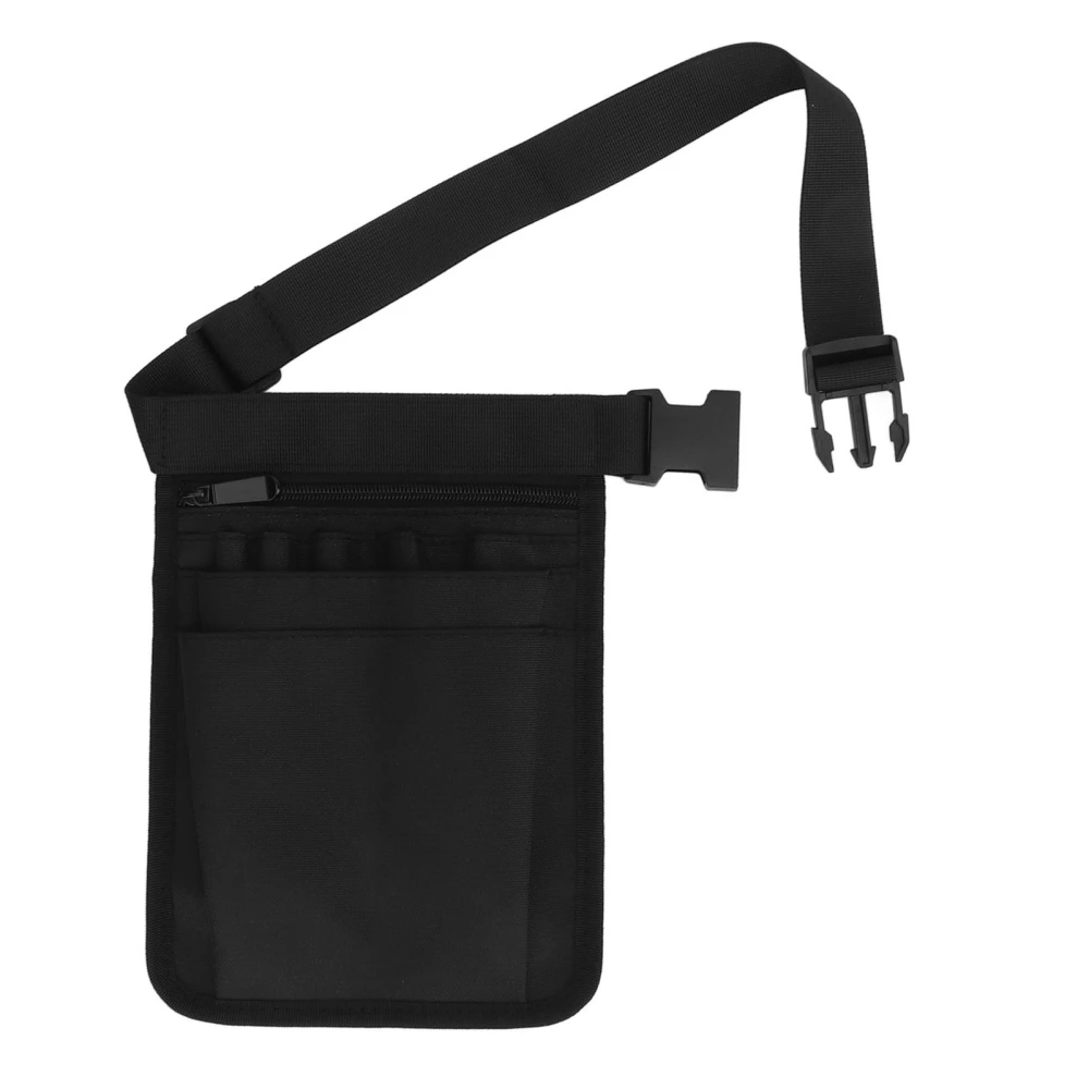 Nurse Utility Waist Organizer Nylon Multi Functional Large Capacity Nurse Fanny Storage Pack for Medical Professionals Black