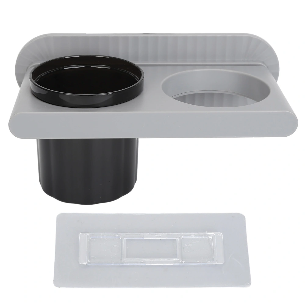 Hair Dryer Holder Wall Mounted Self Adhesive Double Hole Hanging Hair Blow Dryer Rack Organizer for Bathroom Gray