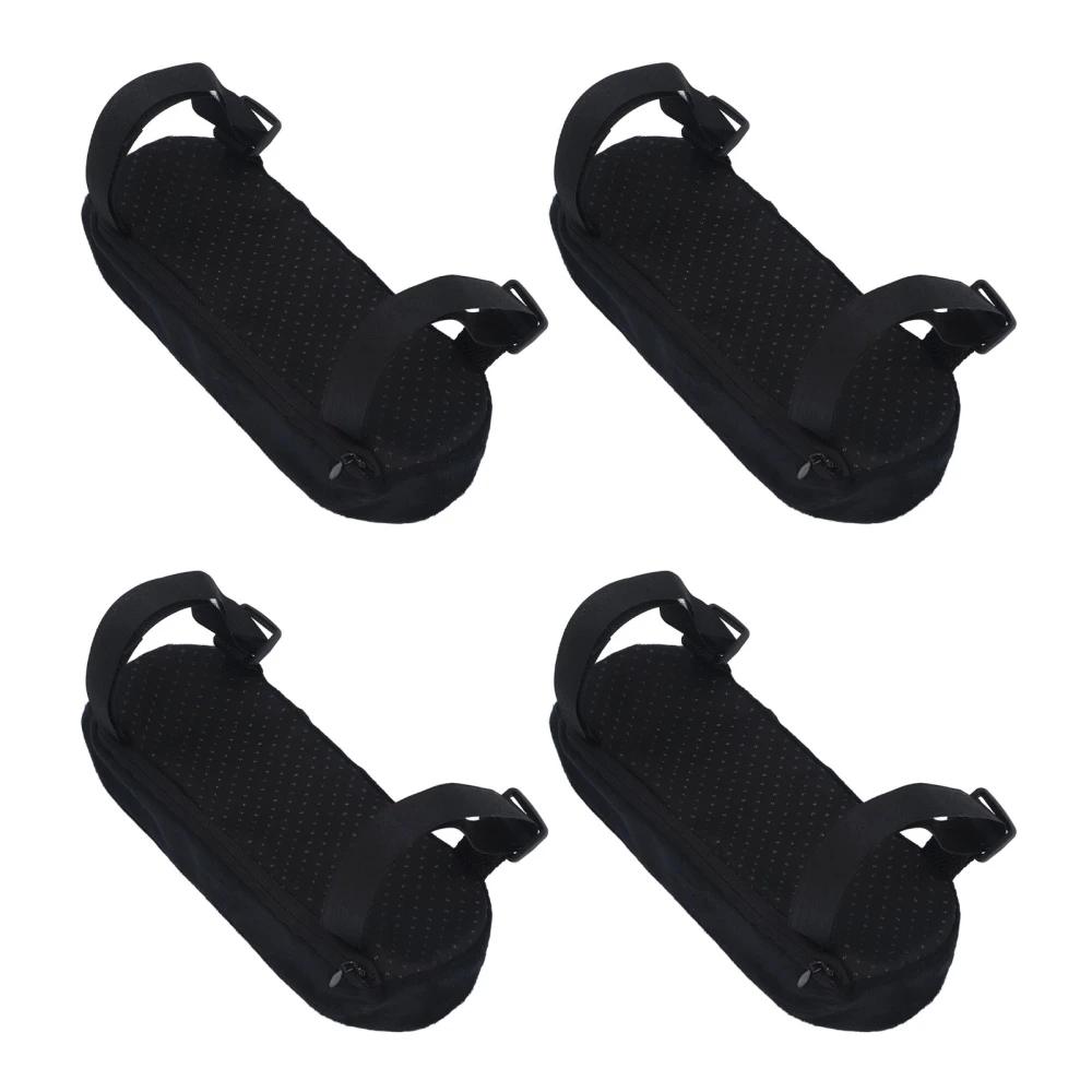 4Pcs Chair Arm Rest Pads Covers Soft Foam Adjustable Strap Multifunctional Chair Elbow Pillow Elbow Support Cushion for Office Chairs Wheelchair Black
