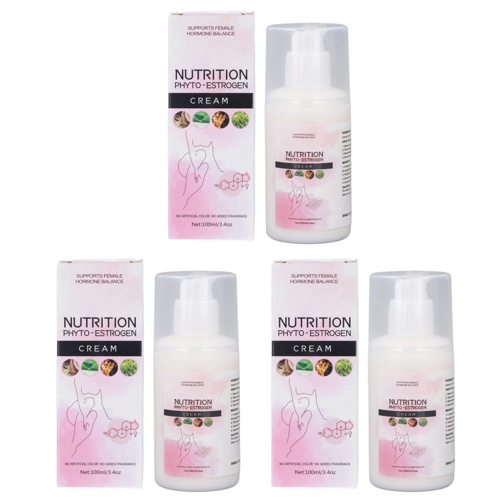 3pcs Nutrition Phyto Estrogen Cream 100ml Menopause Menstrual Cycle Support Phyto Estrogen Care Cream