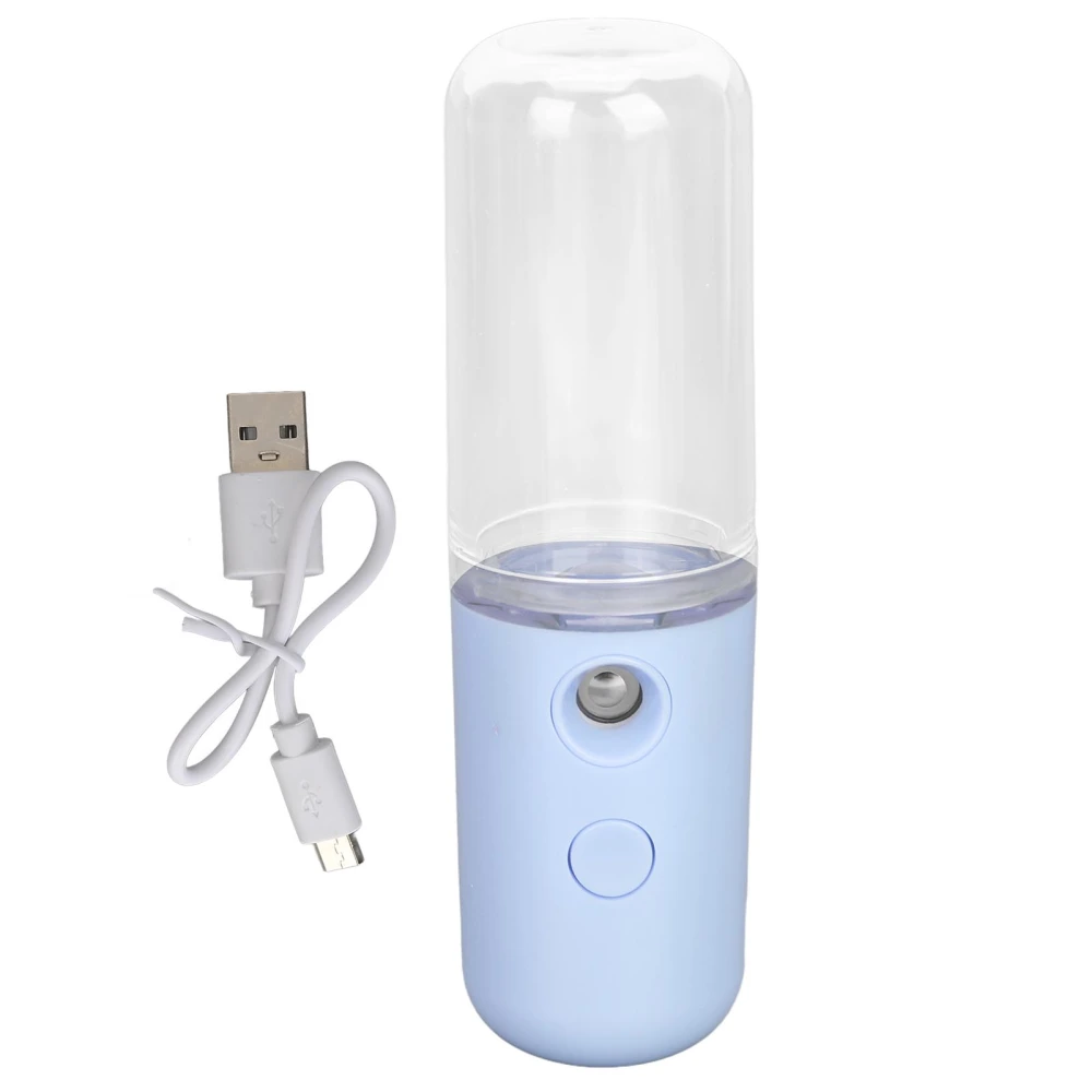 Face Nano Mist Sprayer Portable USB Charging Moisturizing Mister Hydrator for Home Blue