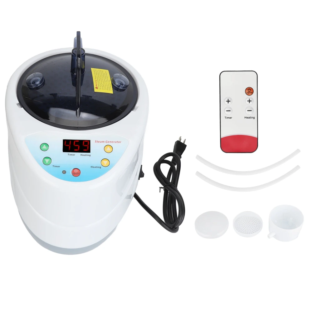 4L Sauna Steam Pot with Remote Control Portable Stainless Steel 9 Temp Setting Powerful Sauna Steam Generator 110V US Plug