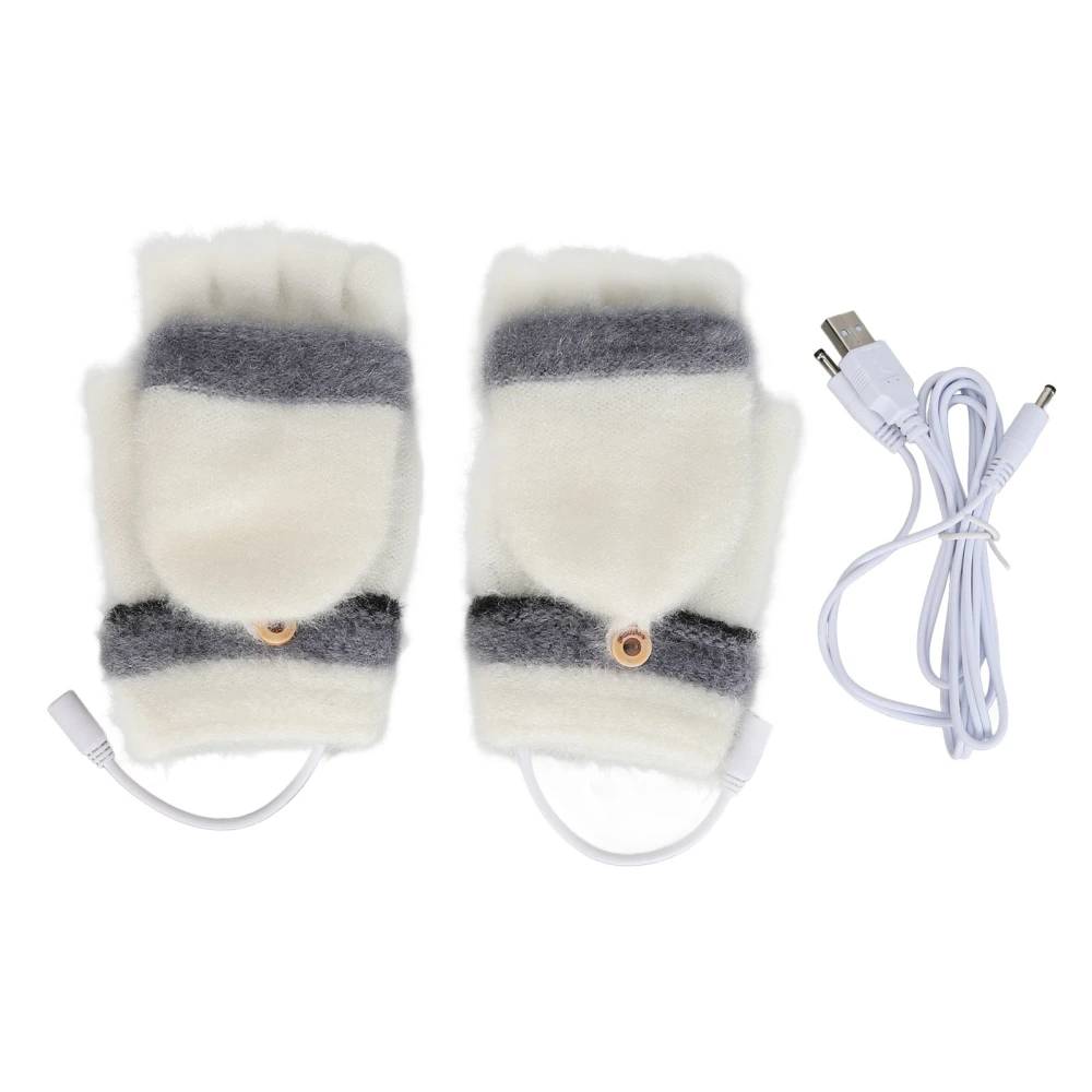1 Pair USB Heated Gloves Mitten Winter Warm Full Finger Half Fingerless Laptop USB Heating Gloves Laptop Typing Gloves