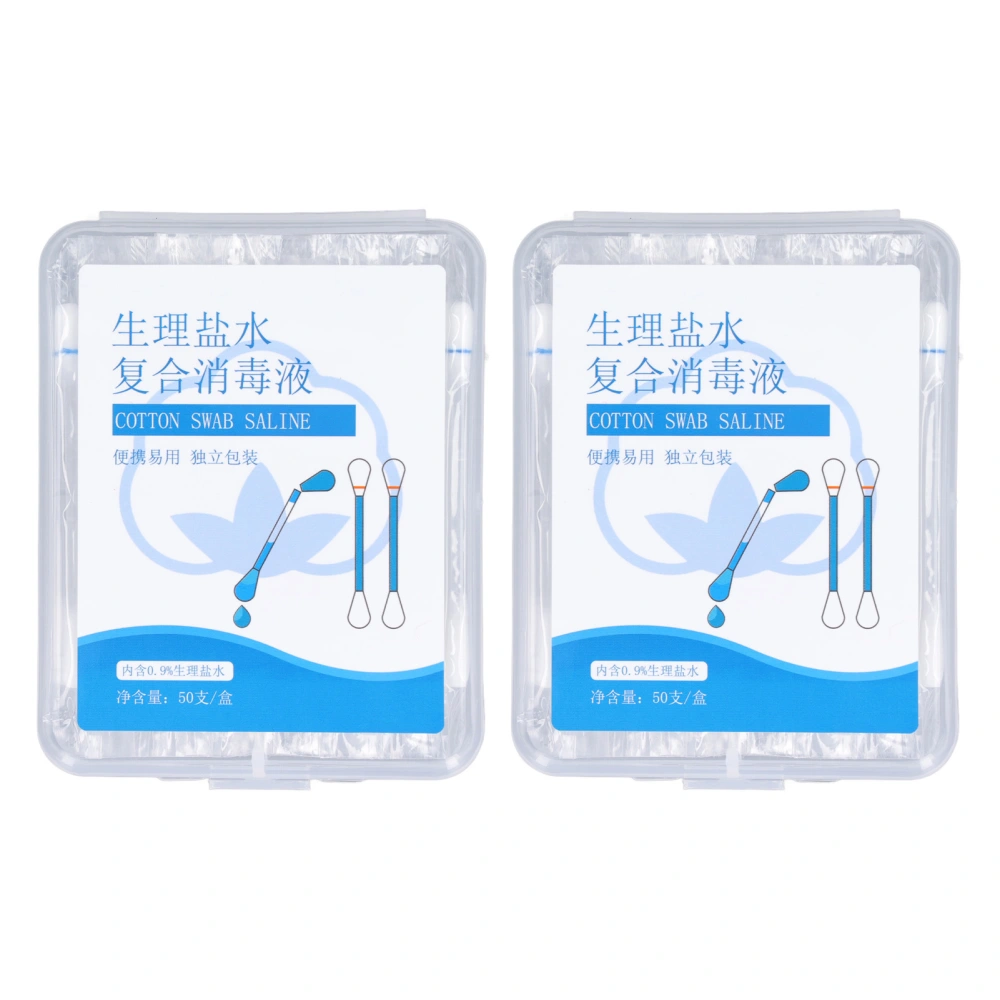 100pcs Saline Cotton Cleaning Swabs for Piercings Earring Nose Belly Cleaner Dual Ended Disposable Saline Cotton Swabs