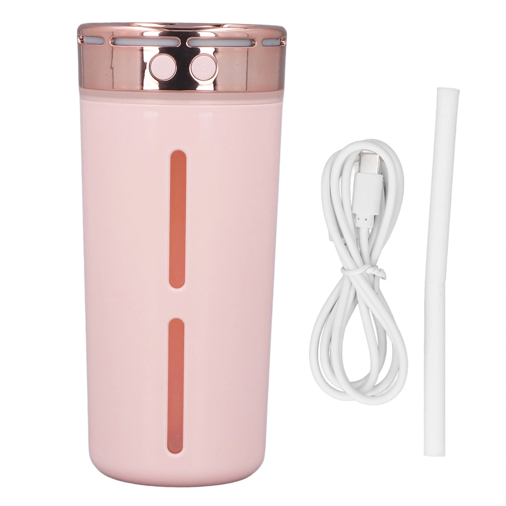 Desk Humidifier Pink 300ml 2W Continuous Intermittent Mode Anti Dry Colorful LED Light Small Humidifier for Car Office