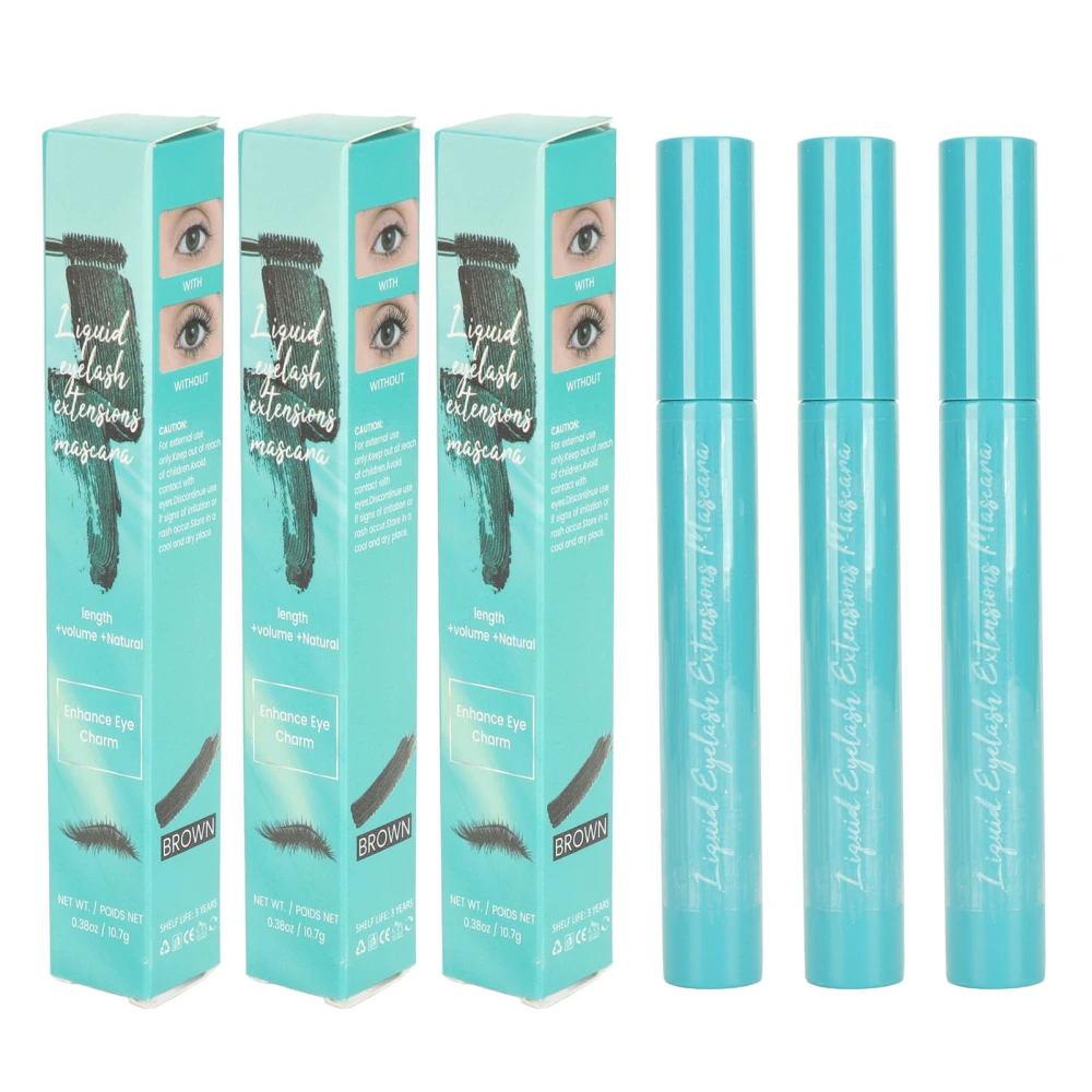 3pcs Makeup Mascara Lengthening Thickening Curling Sweat Proof Smudge Free Curl Mascara