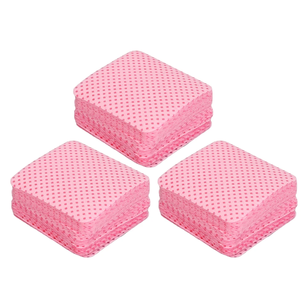 300pcs Lint Free Nail Wipes Gentle Soft Cotton Residue Removal Gel Nail Polish Remover Pads for Lash Extension Pink
