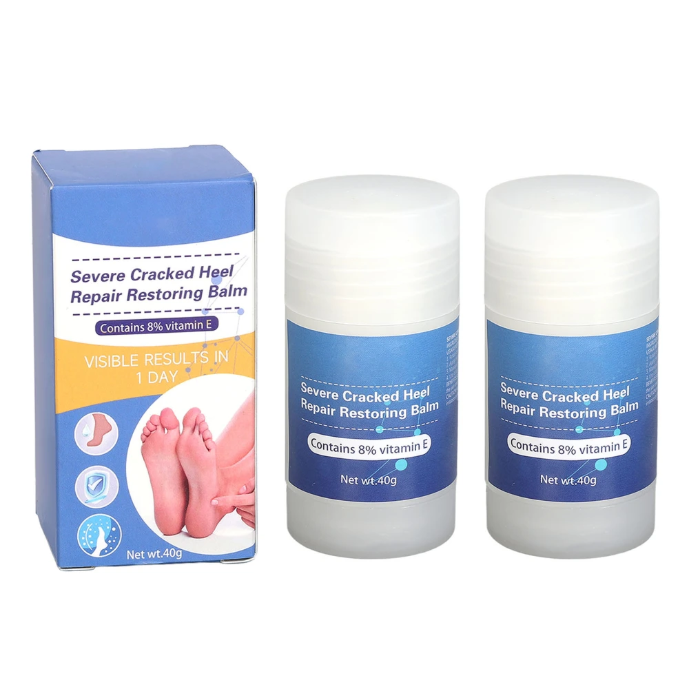 2pcs 40g Heel Repair Cream Prevent Cracking Moisturizing Hydrating Feet Care Cream for Daily Use