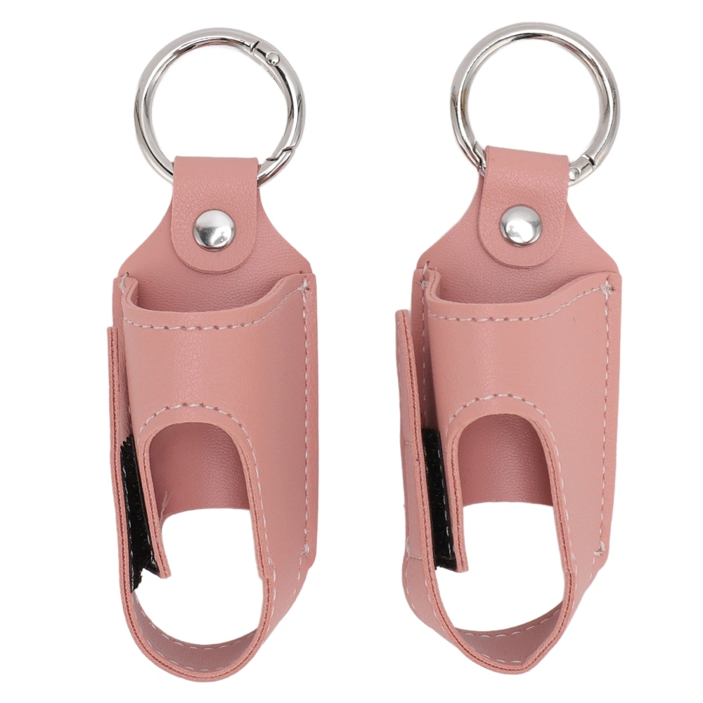 2pcs Asthma Inhaler Holder Portable Storage Protective PU Leather Asthma Inhaler Case for Travel Pink