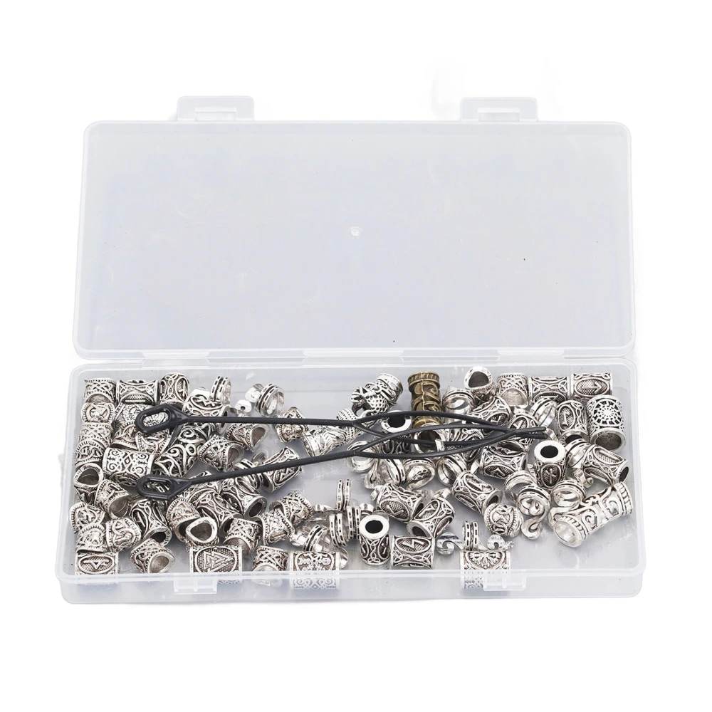 80pcs Hair Dreadlock Jewelry Rings Stylish Hollow Alloy Cuff Reusable Braid Hair Ring Accessories