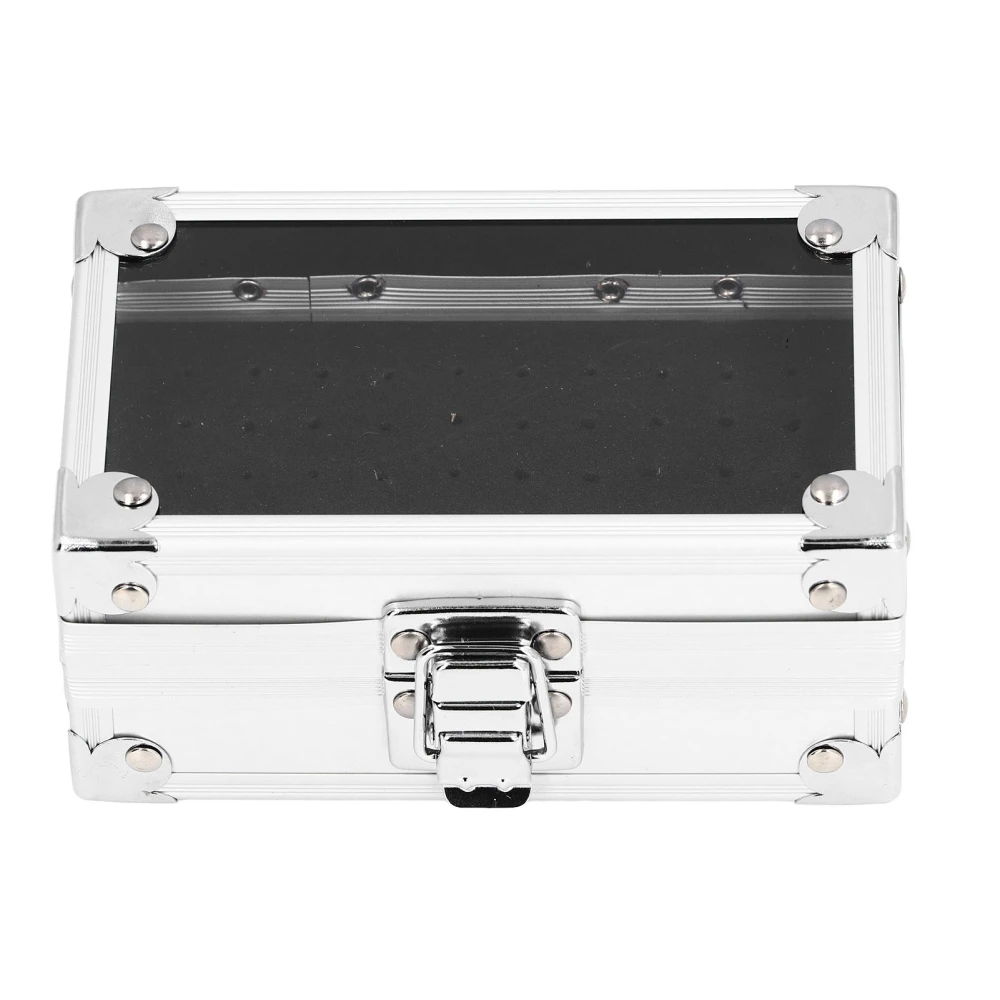 Nail Drill Bits Holder Dustproof Drop Resistant Multi Hole Nail Drill Bits Stand Displayer Organizer Container Silver