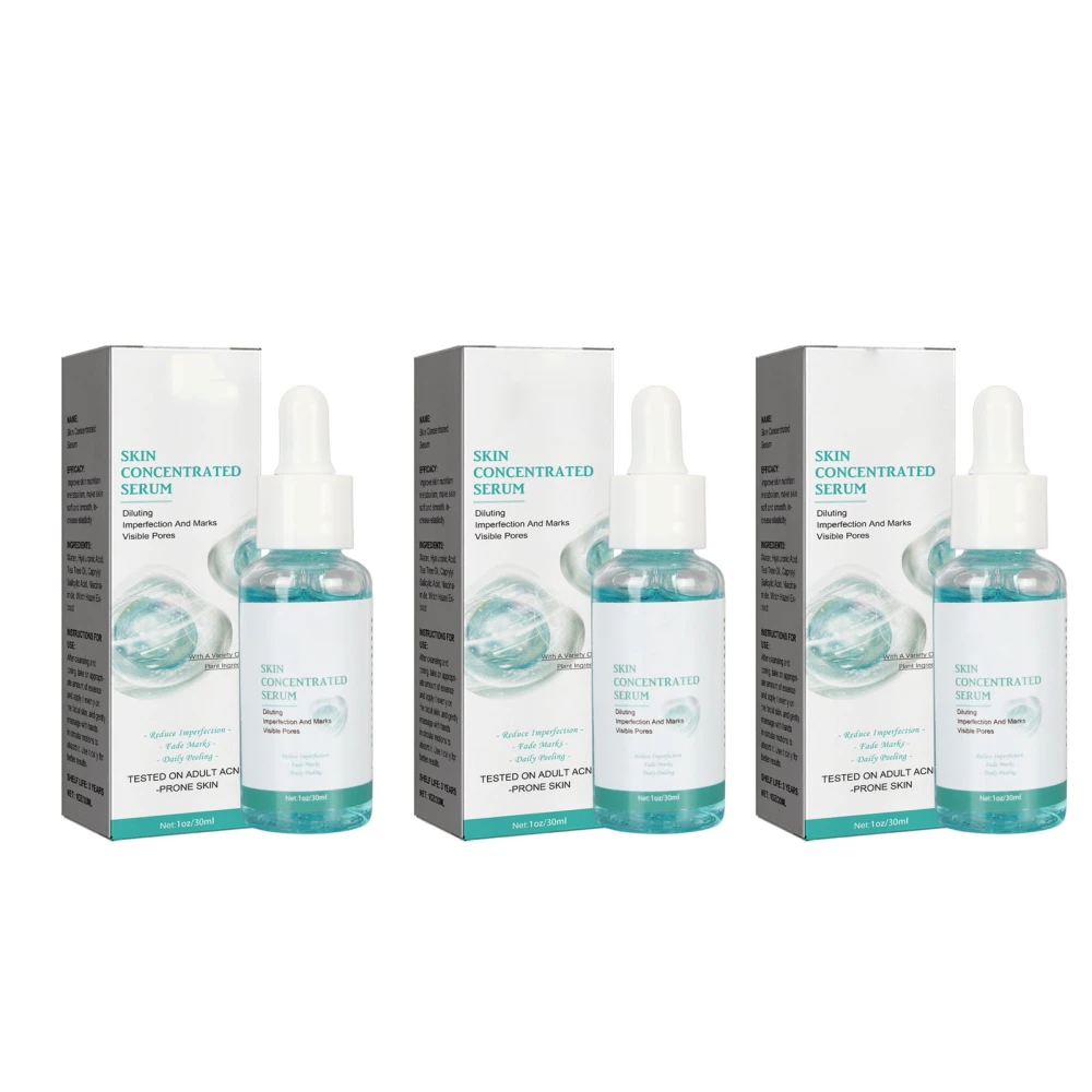 3pcs Skin Concentrated Serum Pimple Remover Oil Control Smoothing Pimple Deep Hydrating Facial Concentrated Serum 30ml