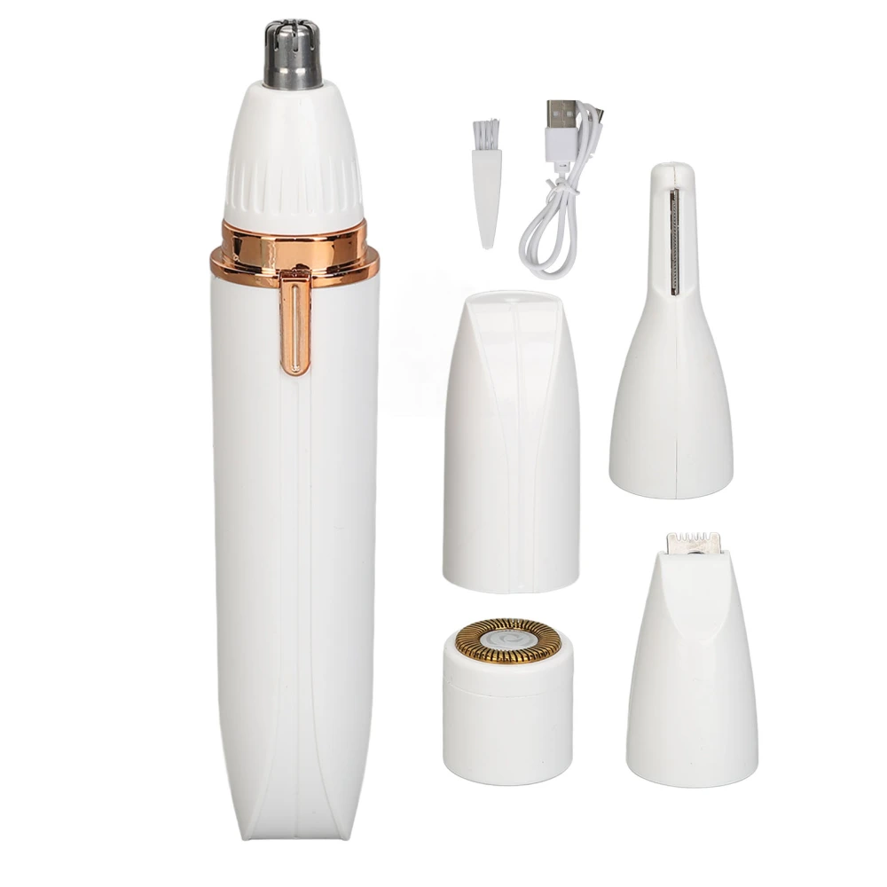 4 In 1 Women Trimmer Set Multifunction Rechargeable Washable Electric Eyebrows Nose Hair Remover For Legs Underarms