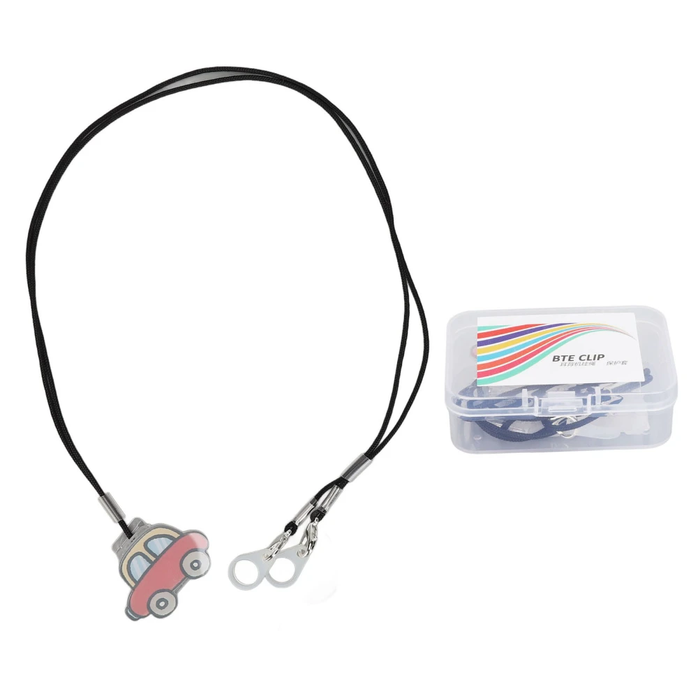 Sound Aid Clip for Seniors Portable Hang Rope Anti Lost Rope Security Clip Fixation Cord Protection Lanyard Car Pattern Both Ears