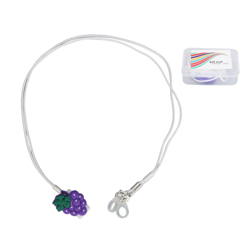 Sound Aid Clip Anti Lost Sound Aid Lanyard Clip Holder Grape Hanging Rope with Storage Box for Elderly Children Binaural