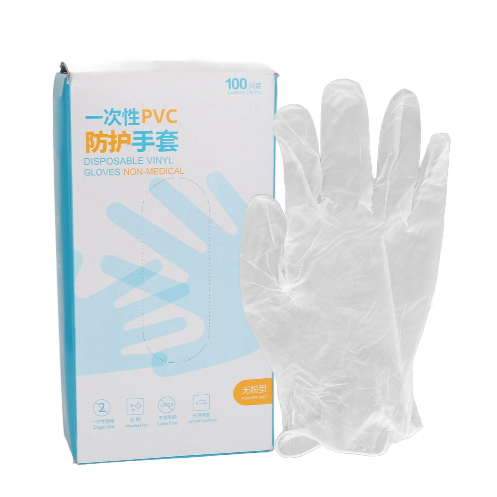 100Pcs Disposable Gloves L Size Thickened Protective Clear Gloves for Beauty Salons Embroidery Studios