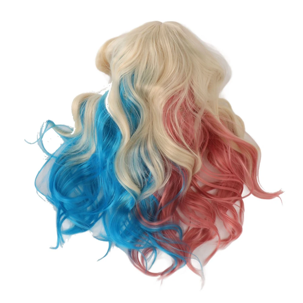 Gradient Colorful Long Wig Hair Realistic Breathable Fashionable Hair Wig for Women