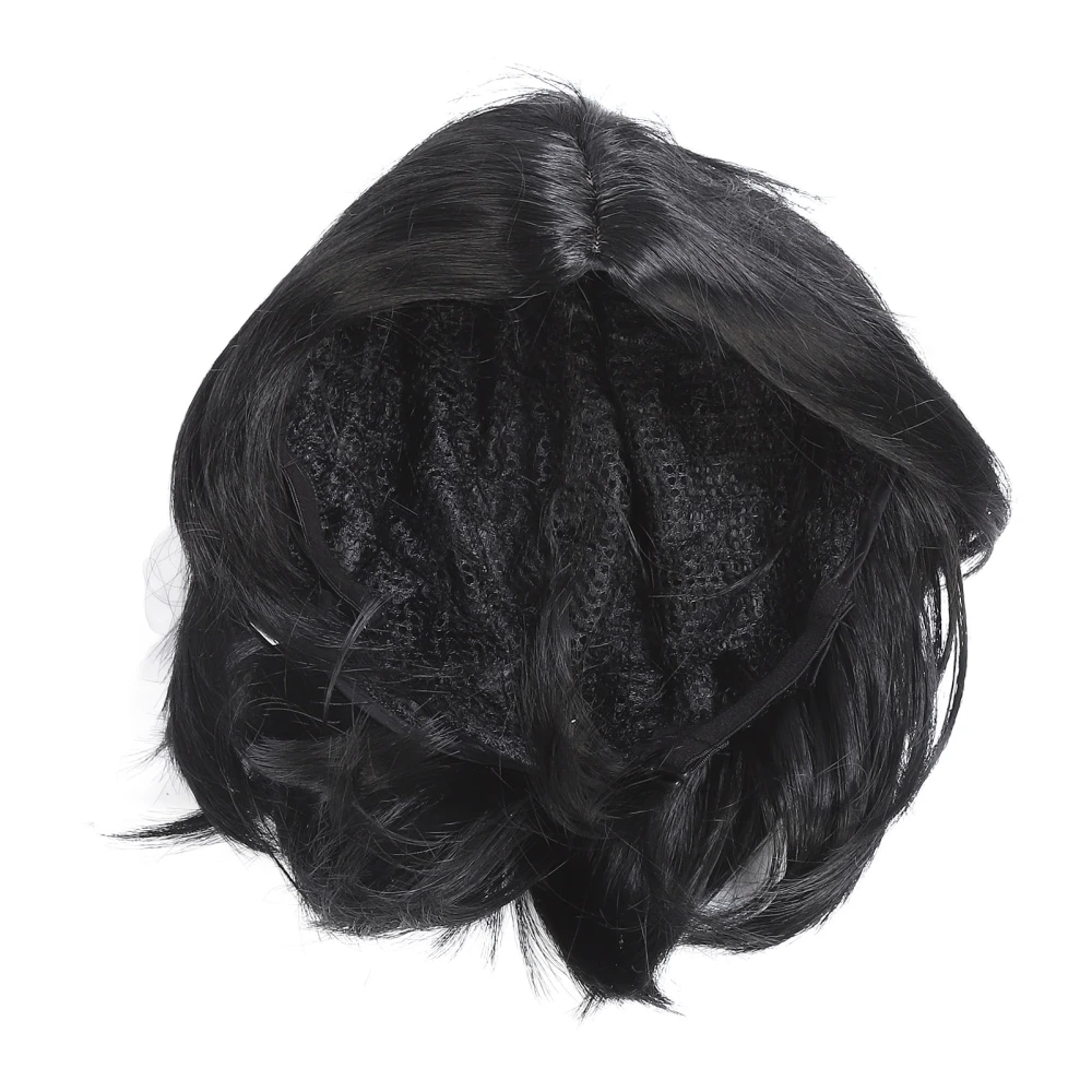 Men Cosplay Short Wig Anime Character Synthetic Anime Cosplay Breathable Short Black Wig for Dating Daily Life