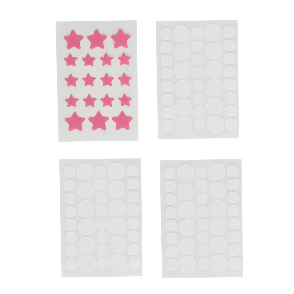 126pcs Pimple Healing Patches Round Star Shaped Prevent Inflammation Colorful Hydrocolloid Pimple Stickers