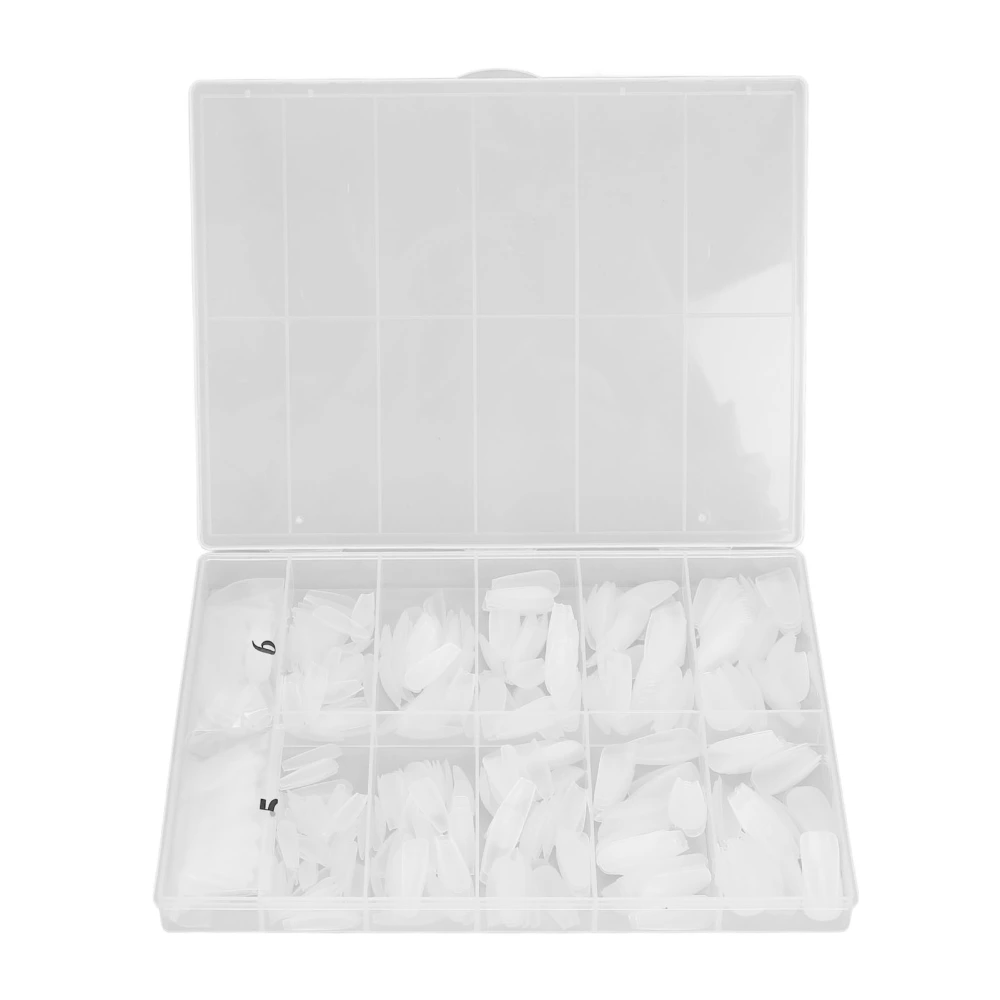 504pcs Short Nai Tips Matte Full Cover Acrylic False Gel Tips False Gel Multiple Sizes Home Salon DIY Manicure with Storage Box